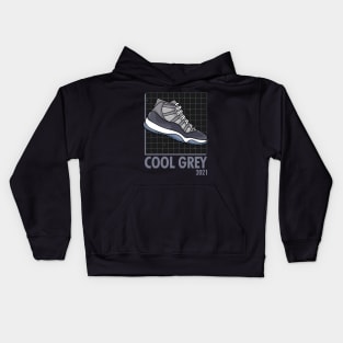 AJ 11 Retro Cool Grey Sneaker Kids Hoodie